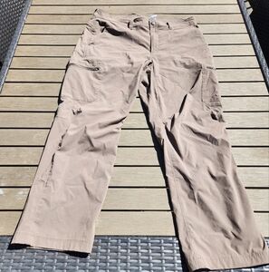 LL Bean Pants Mens 36x30 Brown Hiking Cresta Nylon Cargo Water Resistant 506421
